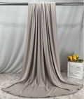 RY224 Stone Taupe Cotton Ribbed Jersey Hijab Scarf – Soft Stretch Breathable Headscarf