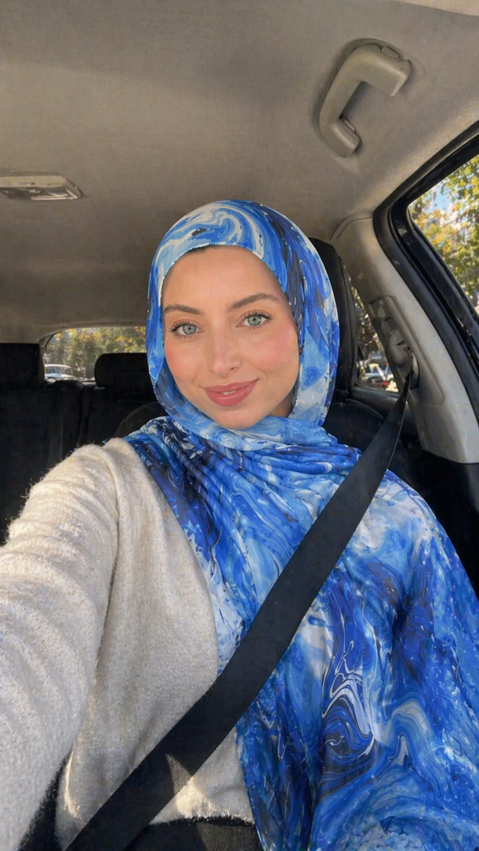 RY02 Watercolor Print Cotton Blend Hijab Shawl – Ethnic Style Women's Head Scarf (80×180cm)