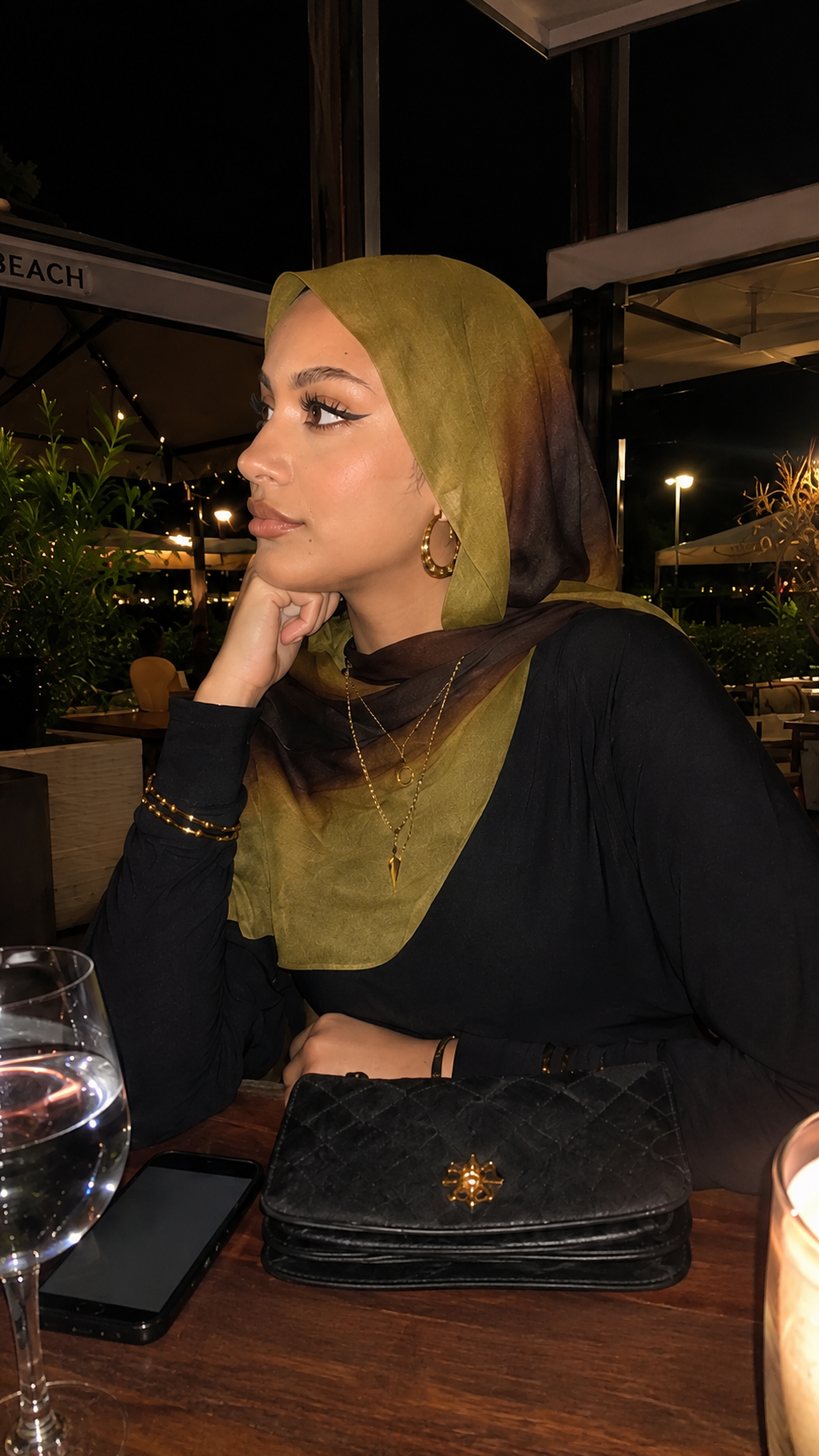 RY50 Olive Green to Brown Purple Ombre Hijab Shawl – Watercolor Gradient Women's Head Scarf (80×180cm)
