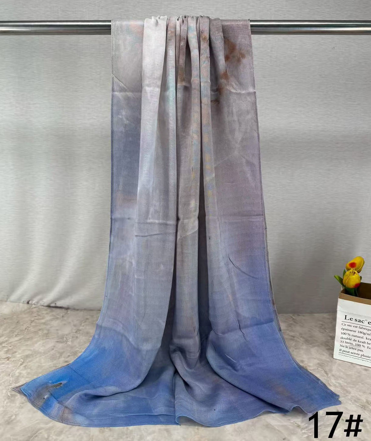 HJ04 Premium Modal Hijab Scarf - Elegant Ink Print Shawl Women