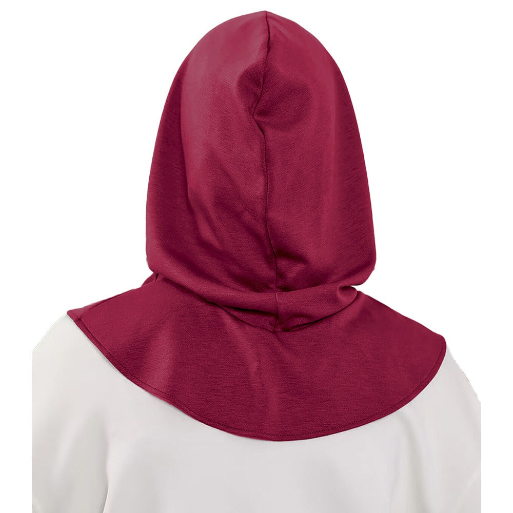 RY201 Burgundy Sport Hijab Cap with Visor – Instant Hijab Women's Athletic Head Cover