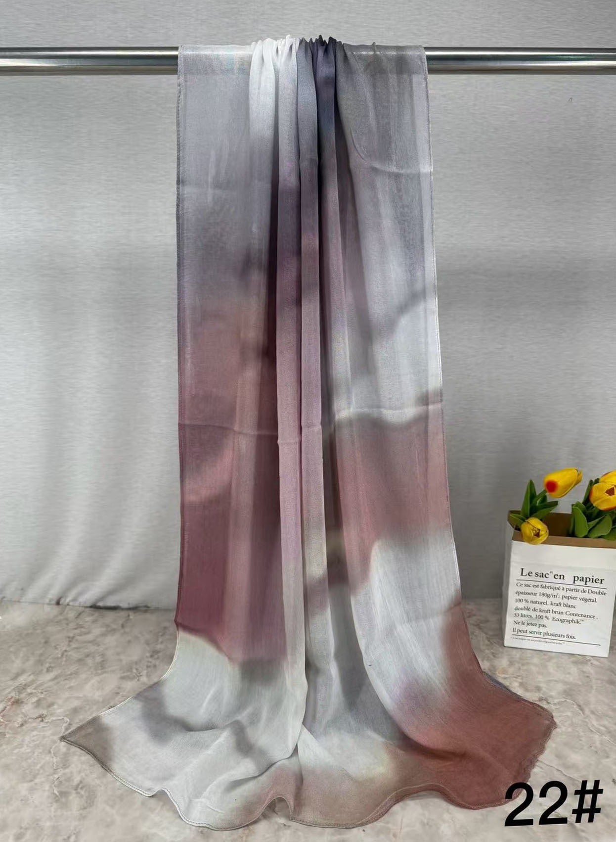 HJ05 Floral Modal Hijab - Artistic Print Headscarf for Muslim Women