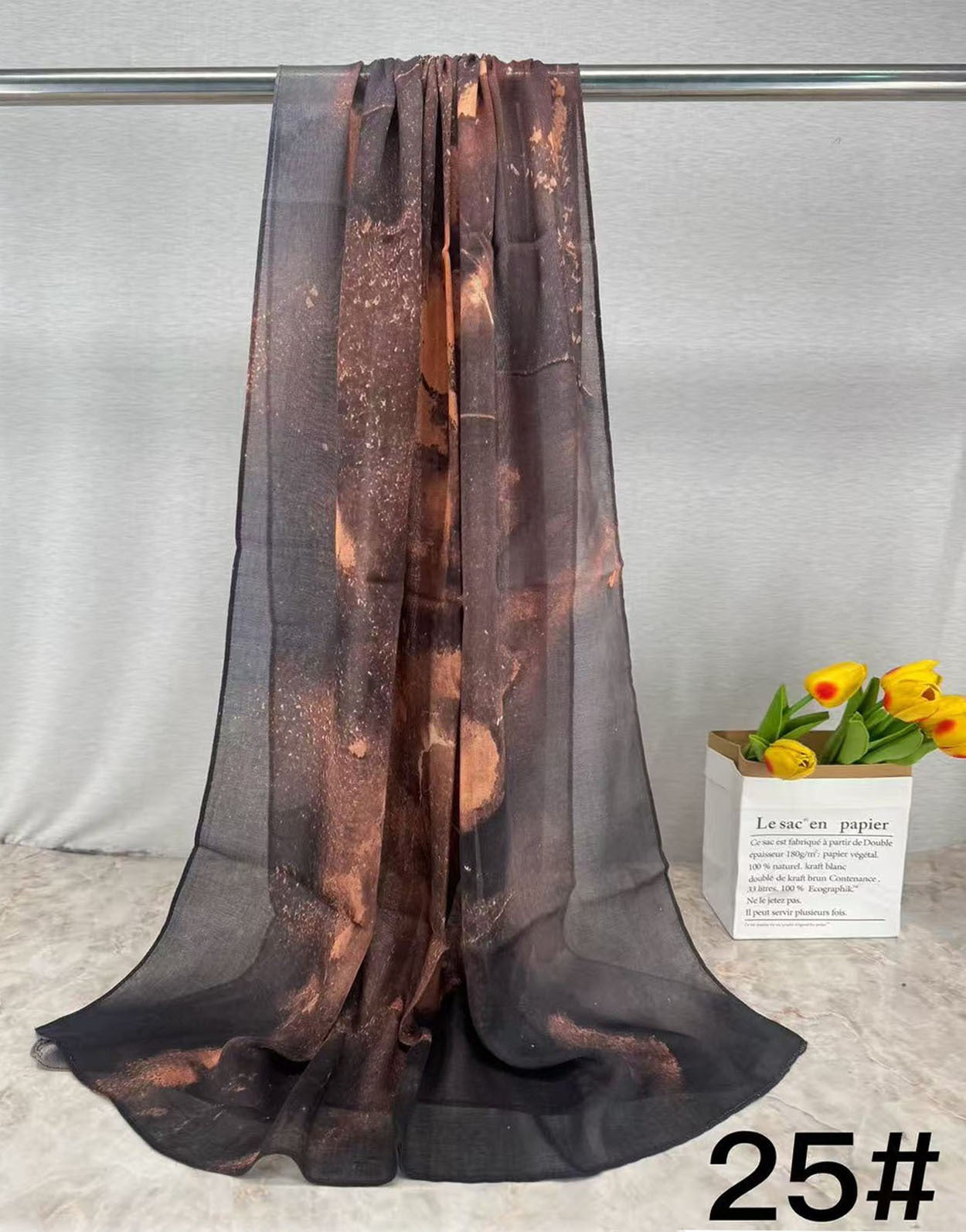 HJ05 Floral Modal Hijab - Artistic Print Headscarf for Muslim Women