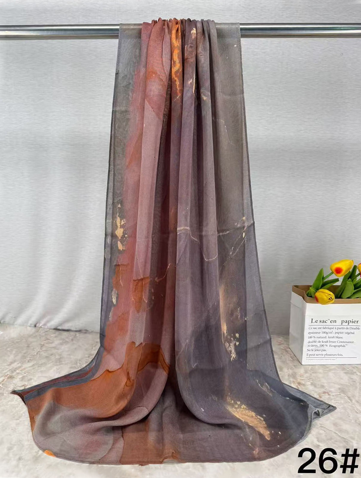 HJ06 Silky Modal Hijab - Vibrant Print Wrap Scarf for Women