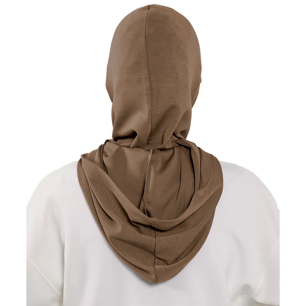 RY205 Modest Full Coverage Hijab Cap with Visor – Neck Cover Headscarf for Muslim Women