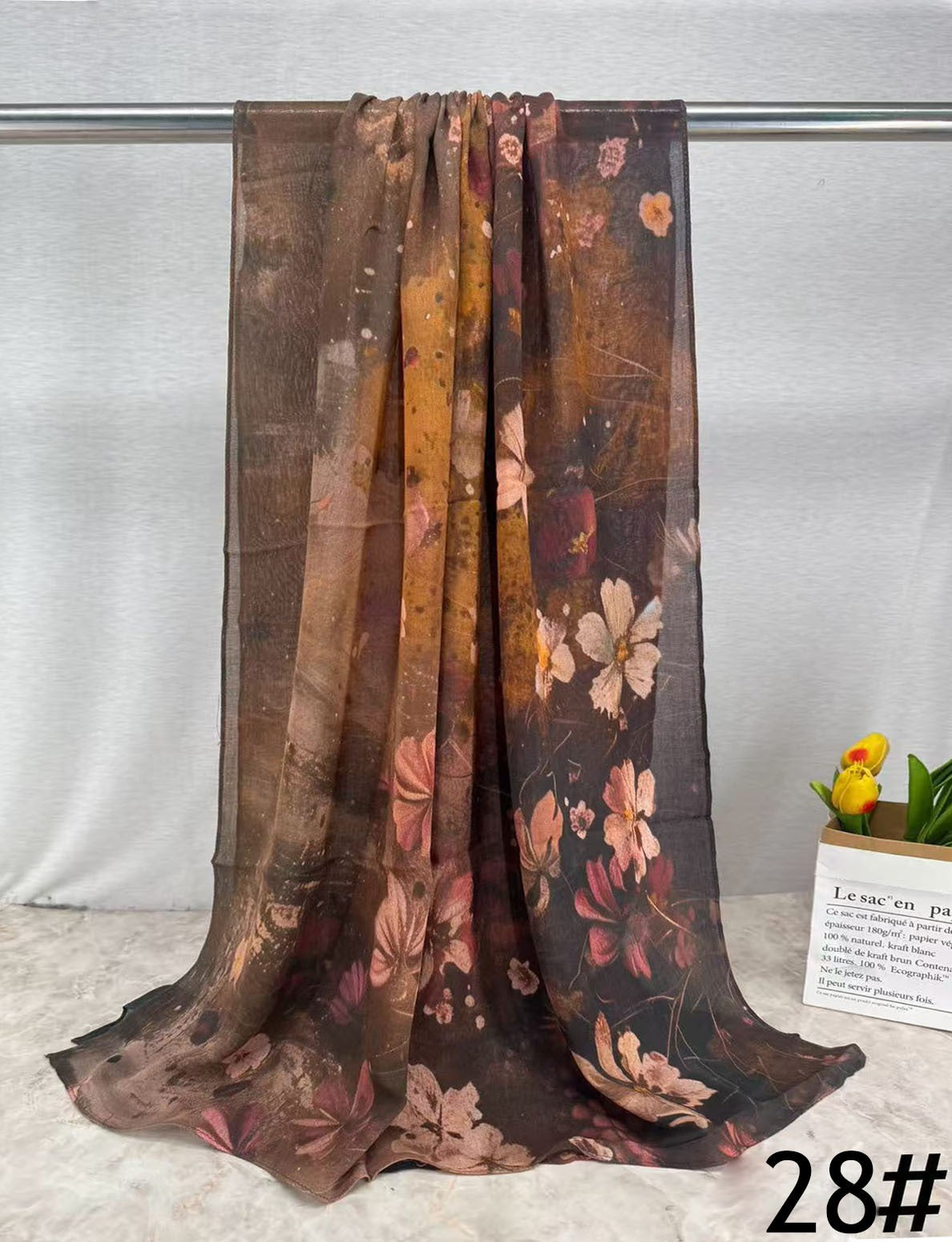 HJ06 Silky Modal Hijab - Vibrant Print Wrap Scarf for Women