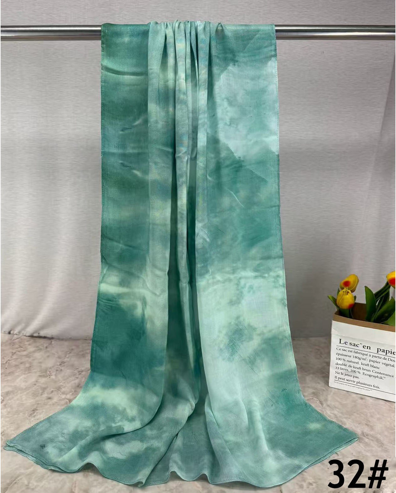 HJ06 Silky Modal Hijab - Vibrant Print Wrap Scarf for Women