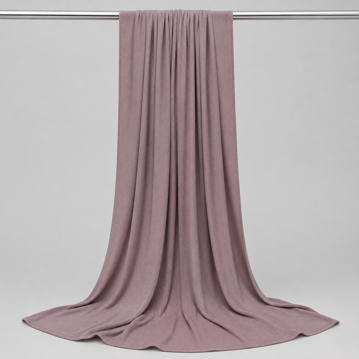 RY223 Dusty Mauve Cotton Ribbed Jersey Hijab Scarf – Soft Stretch Breathable Headscarf