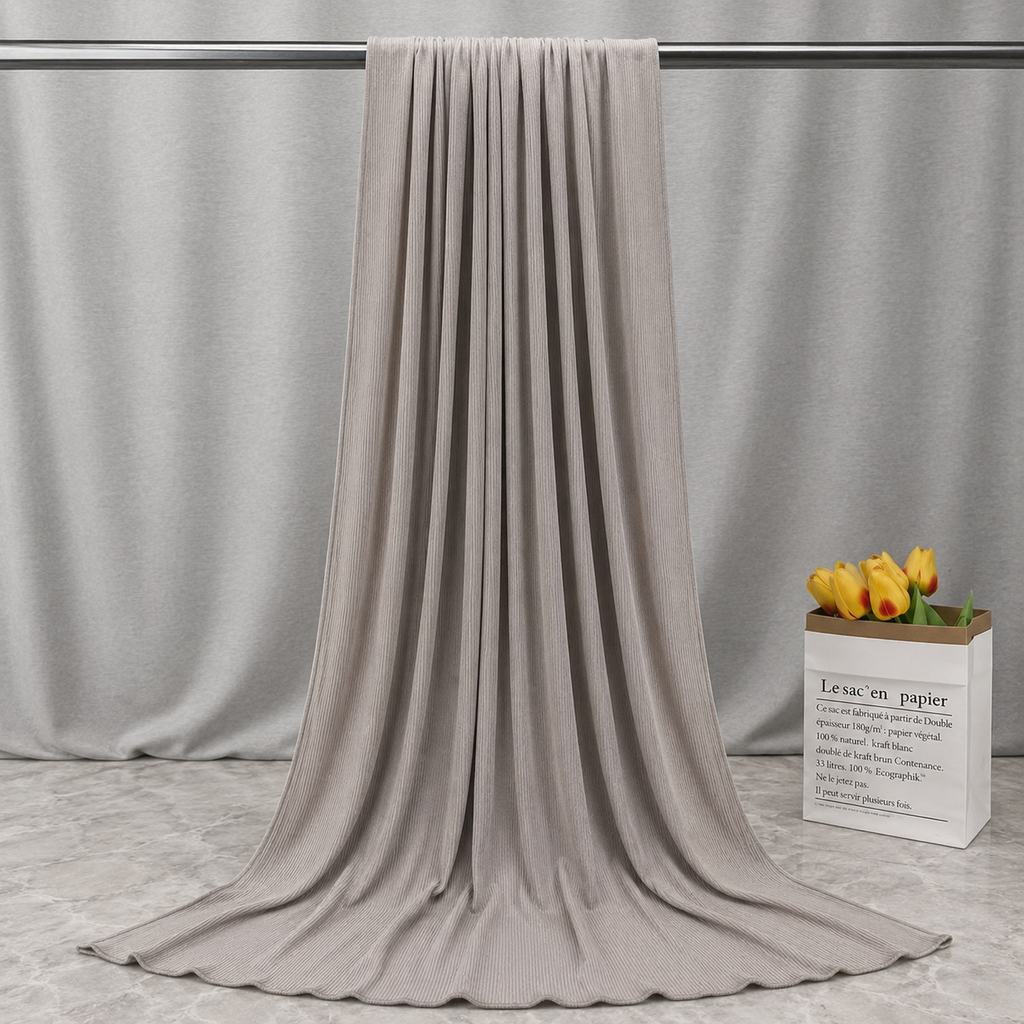 RY224 Stone Taupe Cotton Ribbed Jersey Hijab Scarf – Soft Stretch Breathable Headscarf