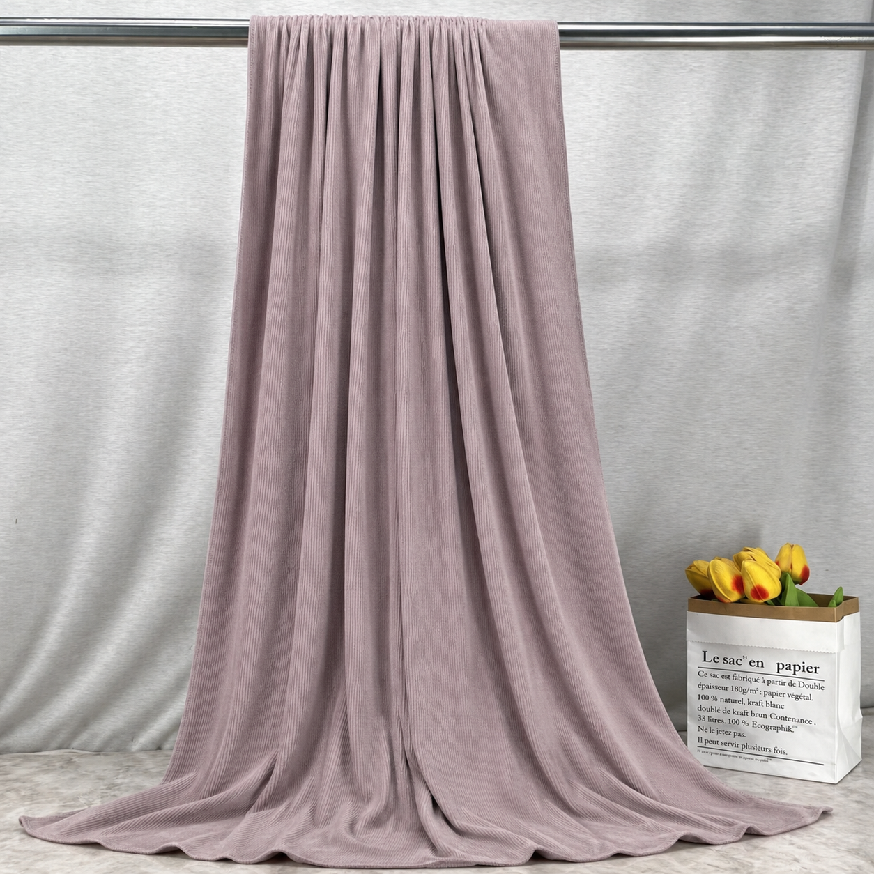 RY225 Mauve Taupe Cotton Ribbed Jersey Hijab Scarf – Soft Stretch Breathable Headscarf