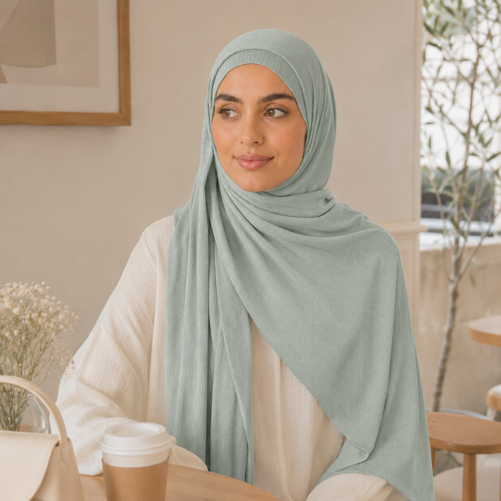 RY228 Midnight Navy Cotton Ribbed Jersey Hijab Scarf – Soft Stretch Breathable Headscarf
