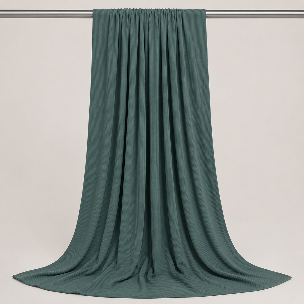 RY231 Deep Sage Green Cotton Ribbed Jersey Hijab Scarf – Soft Stretch Breathable Headscarf