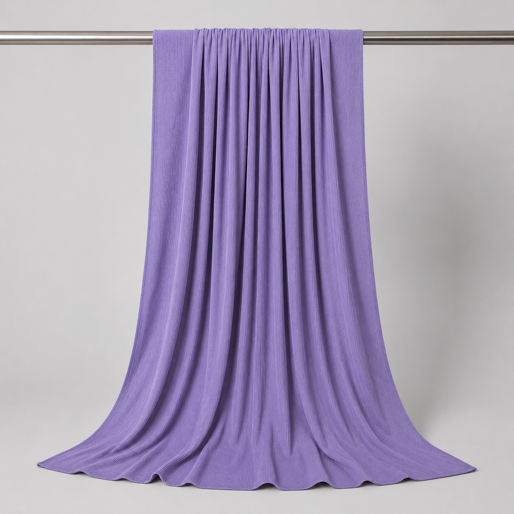 RY233 Lavender Purple Cotton Ribbed Jersey Hijab Scarf – Soft Stretch Breathable Headscarf