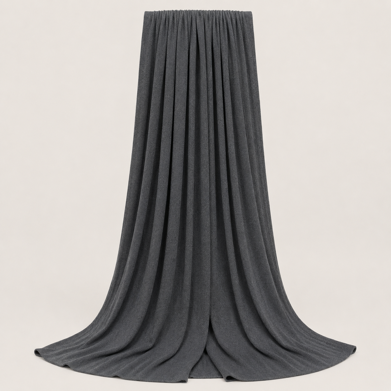 RY234 Charcoal Grey Cotton Ribbed Jersey Hijab Scarf – Soft Stretch Breathable Headscarf