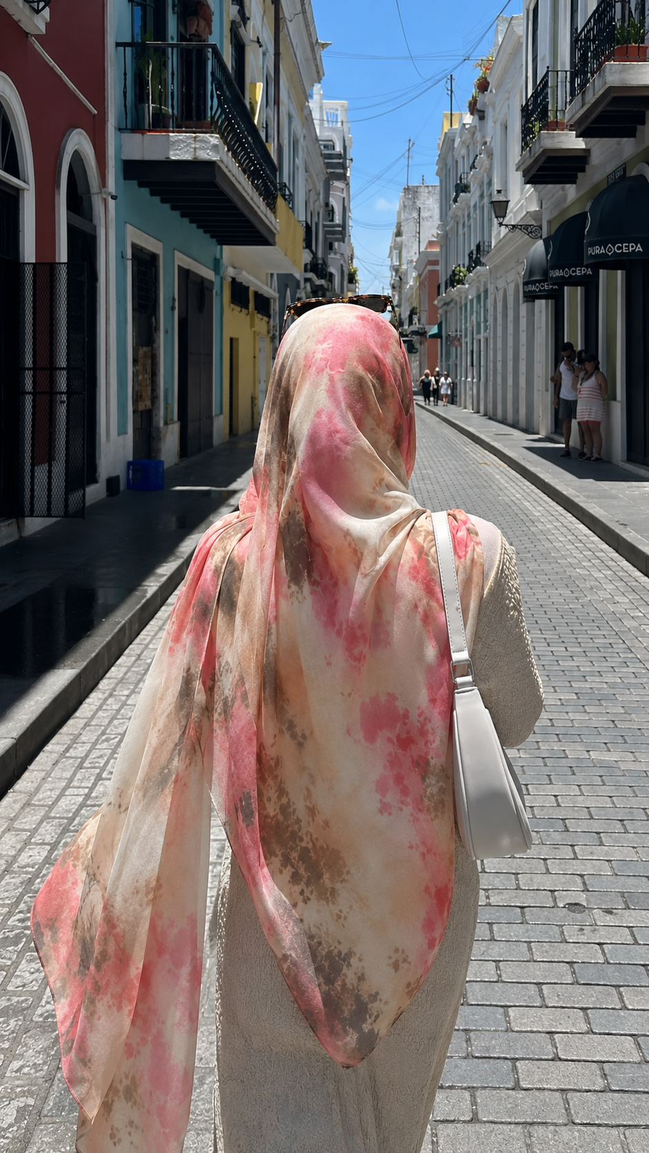 RY217 Blush Pink Printed Liquid Jersey Hijab – Soft Premium Drape Scarf