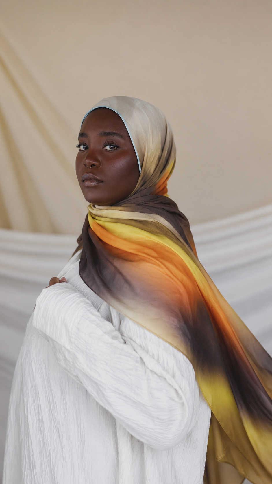 RY226 Golden Olive Gradient Liquid Jersey Hijab – Soft Premium Drape Scarf