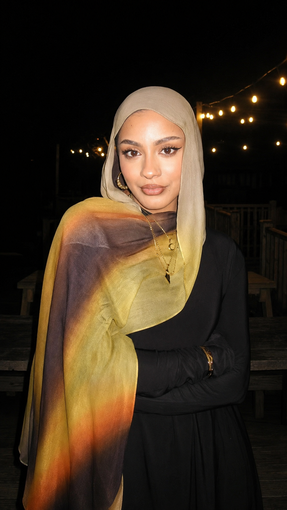 RY226 Golden Olive Gradient Liquid Jersey Hijab – Soft Premium Drape Scarf