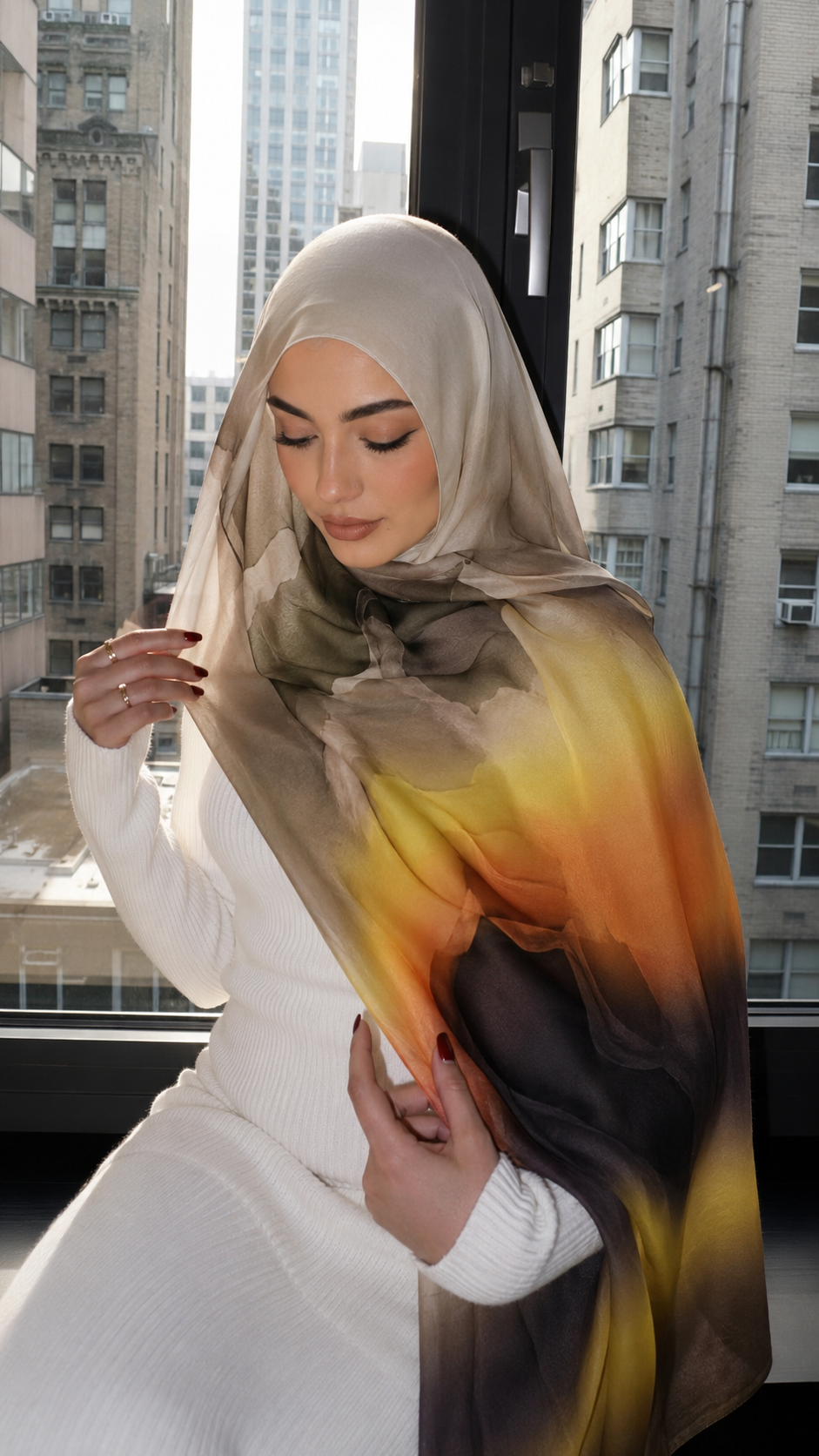 RY226 Golden Olive Gradient Liquid Jersey Hijab – Soft Premium Drape Scarf
