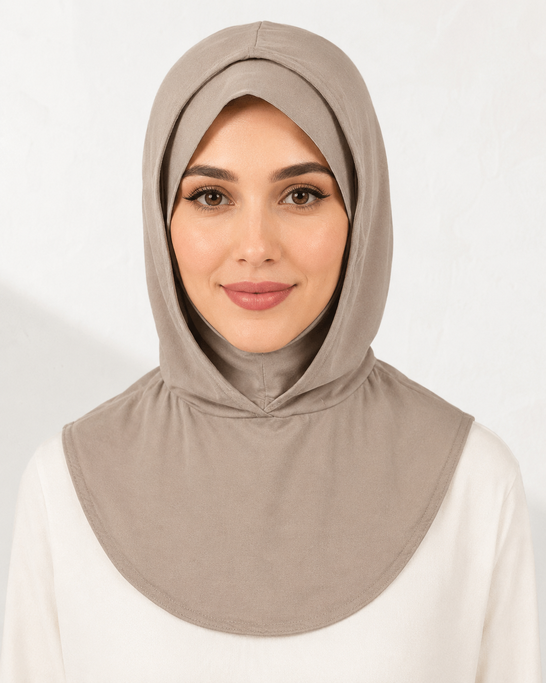 RY221 Light Coffee Full Coverage Hijab Cap – Soft Cotton Sun Protection Headscarf