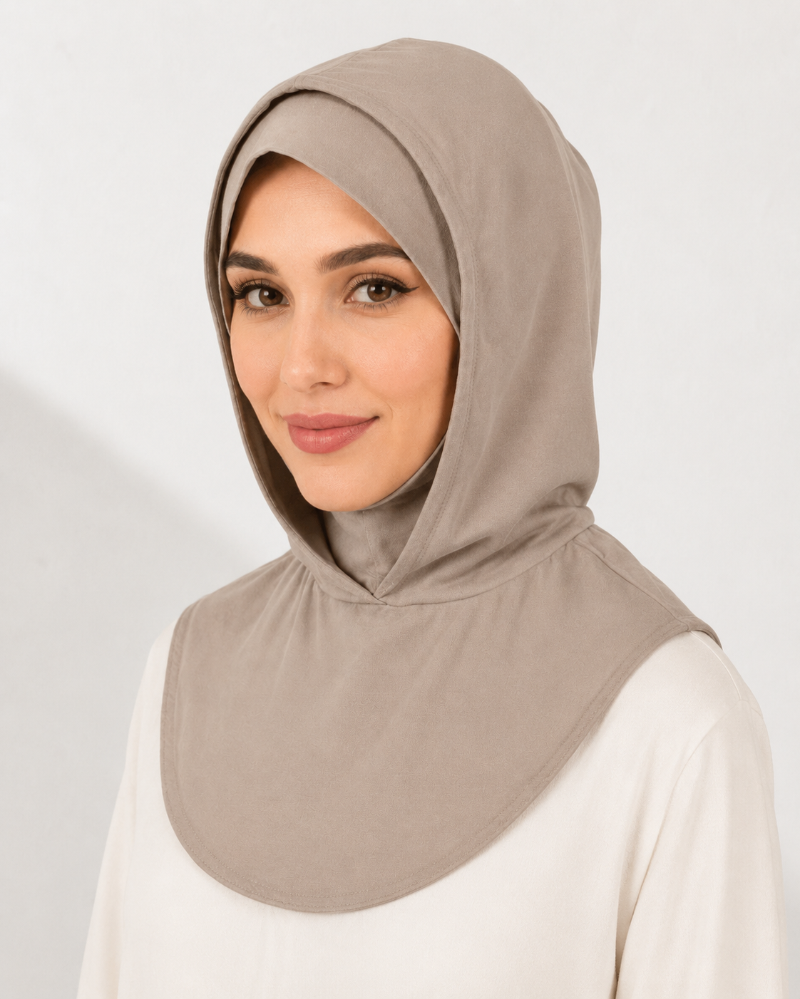 RY221 Light Coffee Full Coverage Hijab Cap – Soft Cotton Sun Protection Headscarf