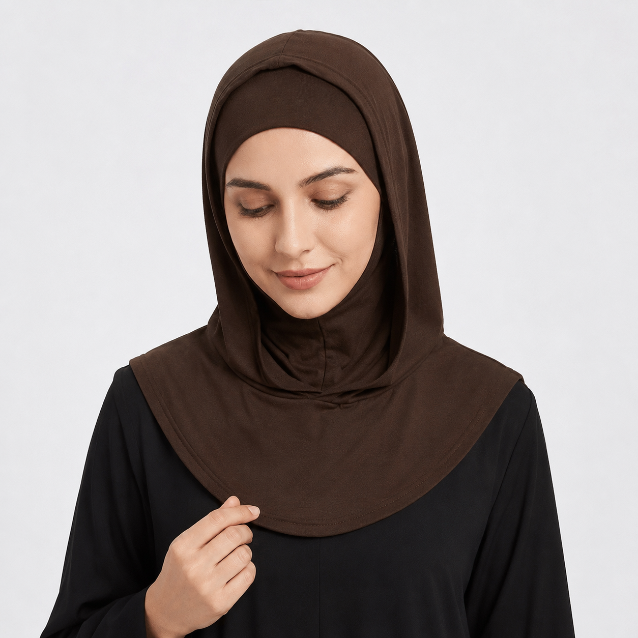 RY208 Mercerized Cotton Full Coverage Hijab Cap – Solid Color Sun Protection Headscarf
