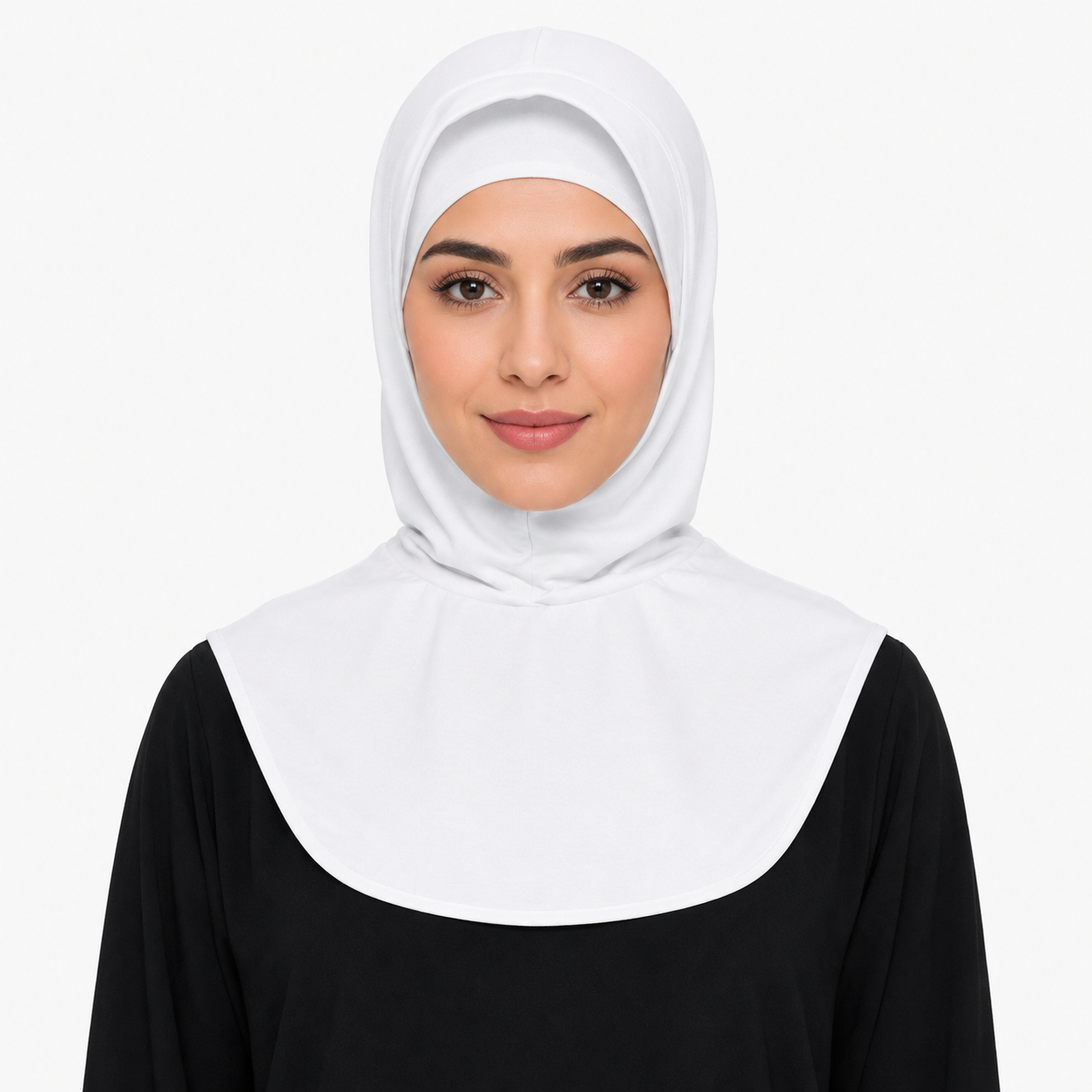 RY209 White Mercerized Cotton Full Coverage Hijab Cap – Solid Color Sun Protection Headscarf