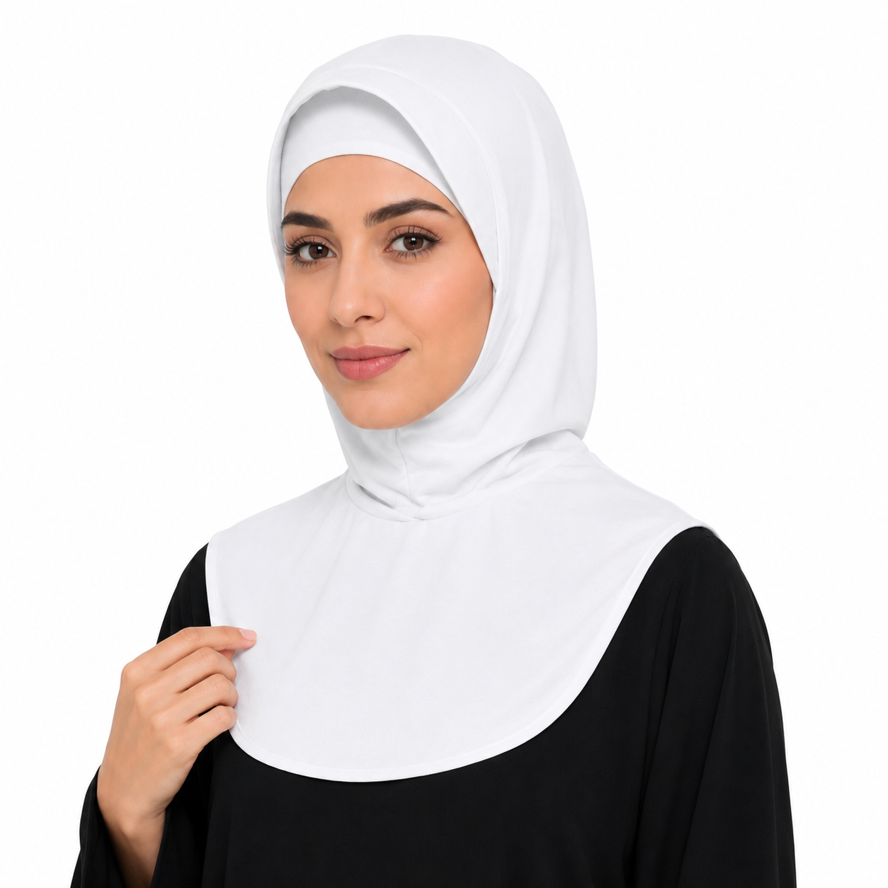 RY209 White Mercerized Cotton Full Coverage Hijab Cap – Solid Color Sun Protection Headscarf