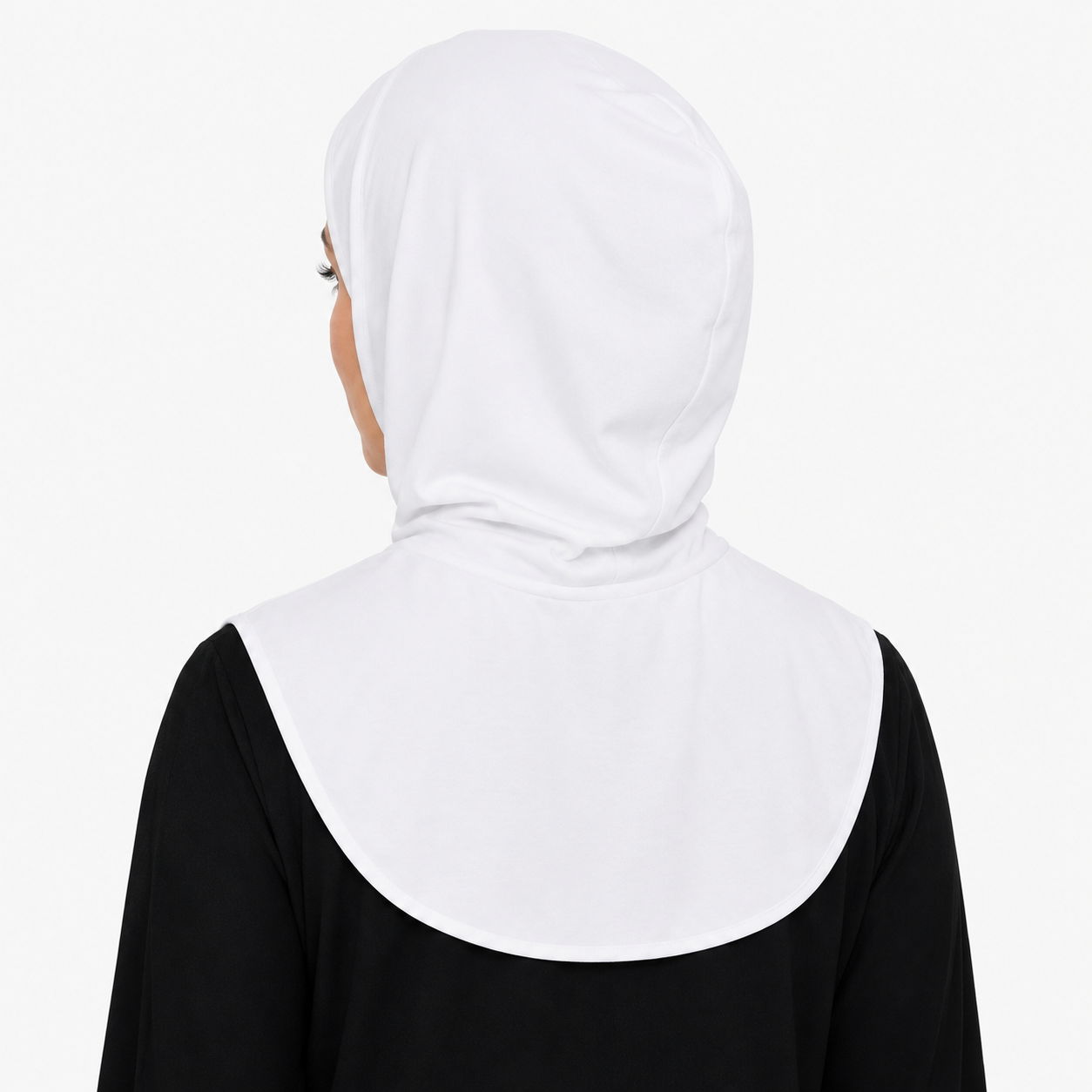 RY209 White Mercerized Cotton Full Coverage Hijab Cap – Solid Color Sun Protection Headscarf