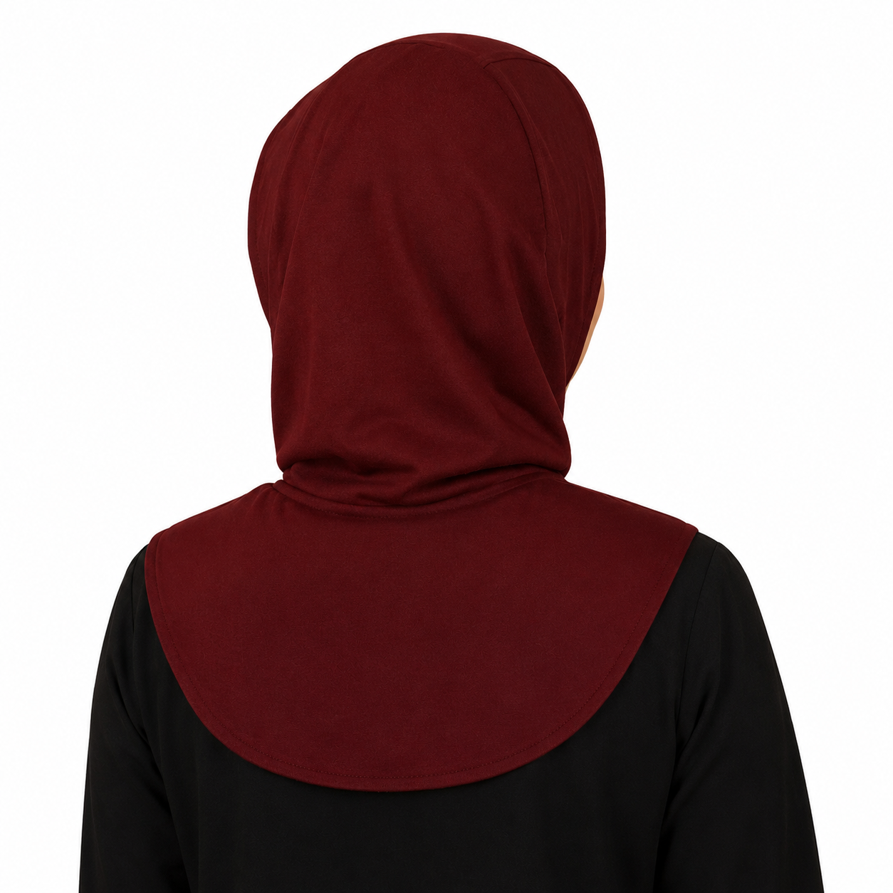 RY210 Burgundy Mercerized Cotton Full Coverage Hijab Cap – Sun Protection Headscarf