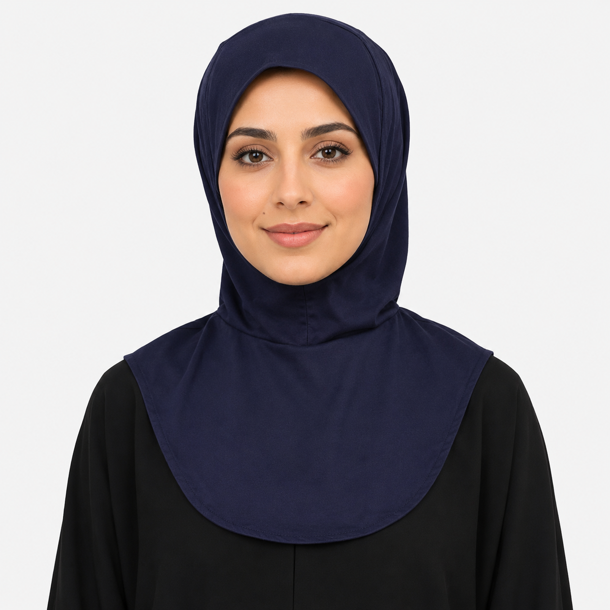 RY211 Navy Mercerized Cotton Full Coverage Hijab Cap – Sun Protection Headscarf