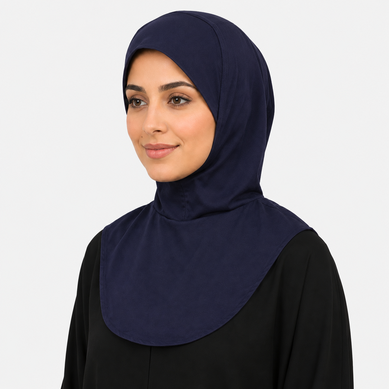RY211 Navy Mercerized Cotton Full Coverage Hijab Cap – Sun Protection Headscarf