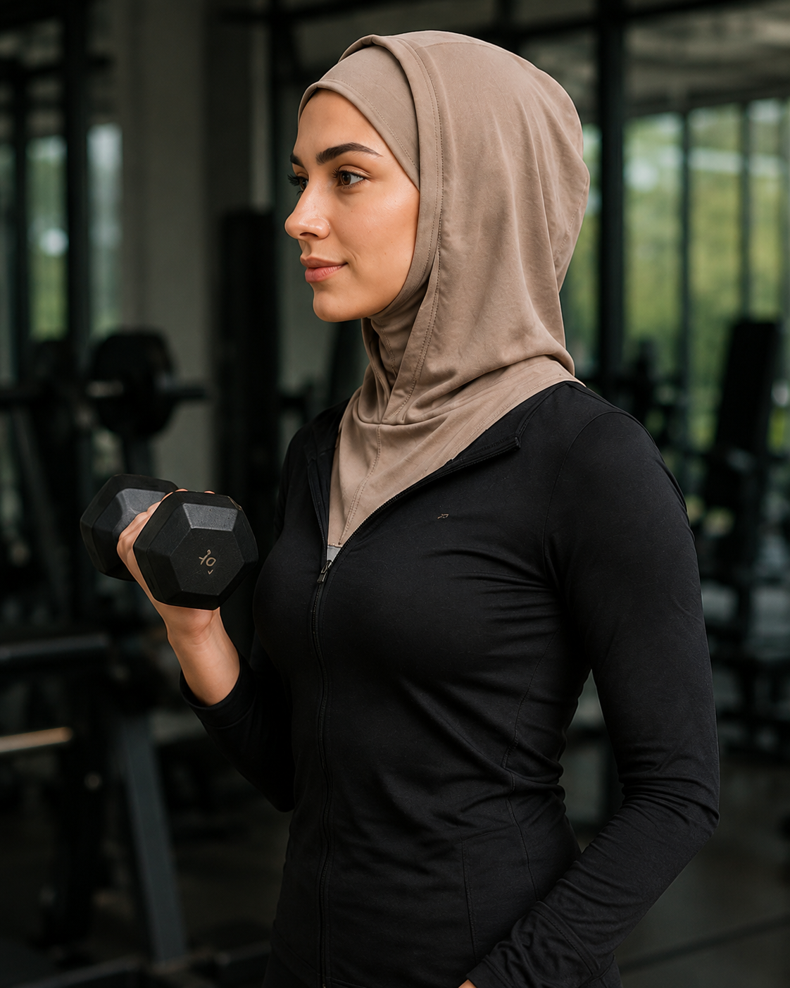 RY213 Cocoa Mercerized Cotton Full Coverage Hijab Cap – Sun Protection Headscarf