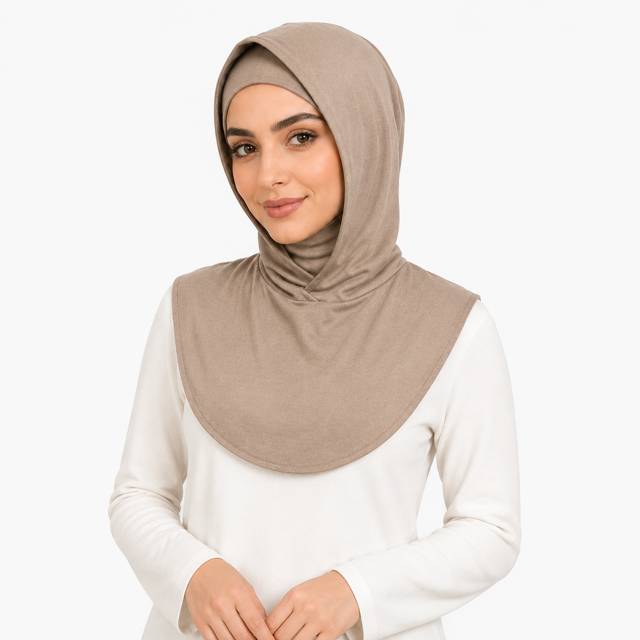 RY214 Hazel Wood Mercerized Cotton Full Coverage Hijab Cap – Sun Protection Headscarf