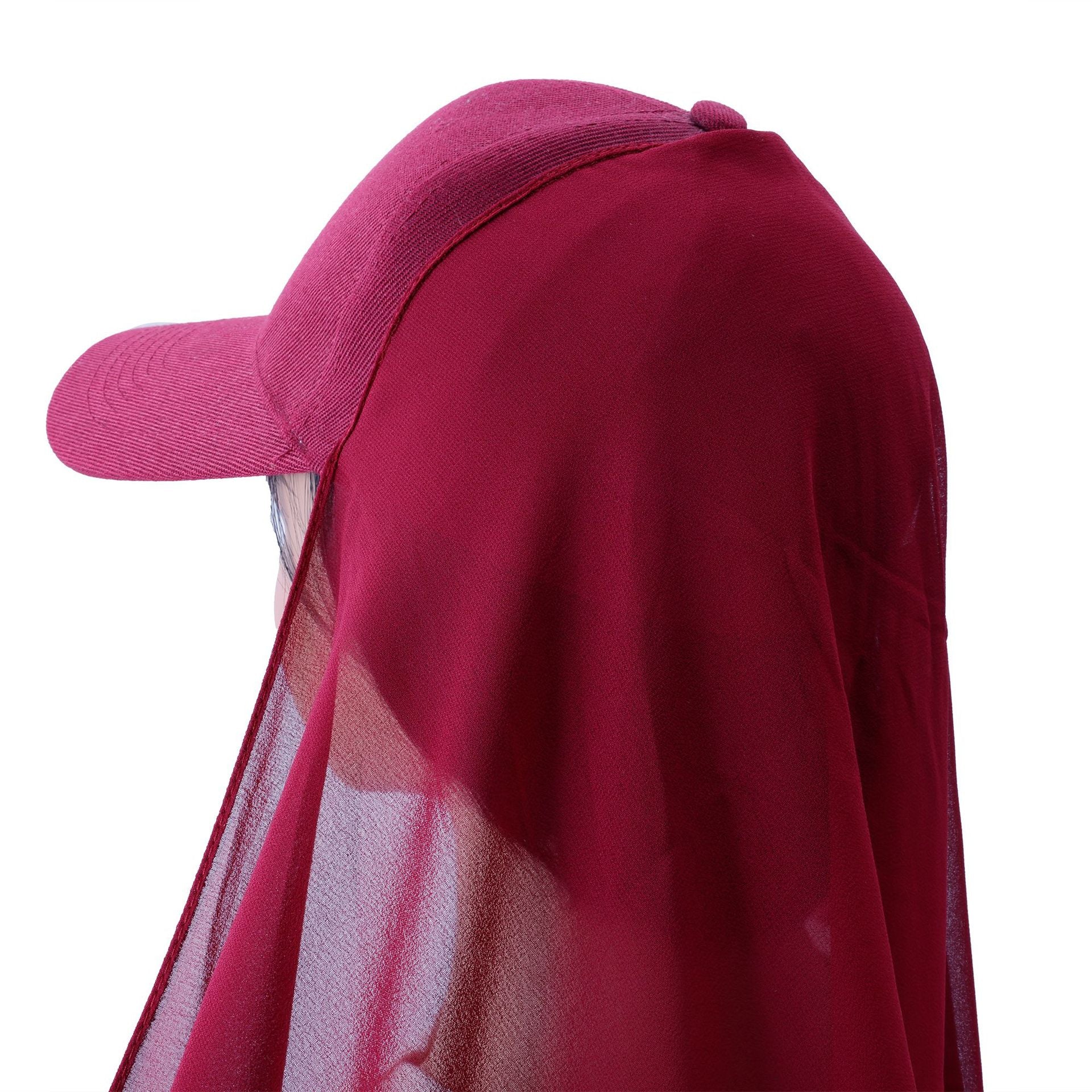 New brim solid color chiffon scarf women's baseball cap brim cross-border versatile pullover headscarf hat（副本）