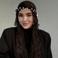 RY303 Dark Coffee Crinkled Tulle Hijab Scarf – Glossy Stretch Breathable Headscarf