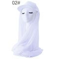 RY610 White Hat Brim Chiffon Hijab – Women's Baseball Cap Style Ready To Wear Headscarf