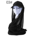 RY609 Black Hat Brim Chiffon Hijab – Women's Baseball Cap Style Ready To Wear Headscarf