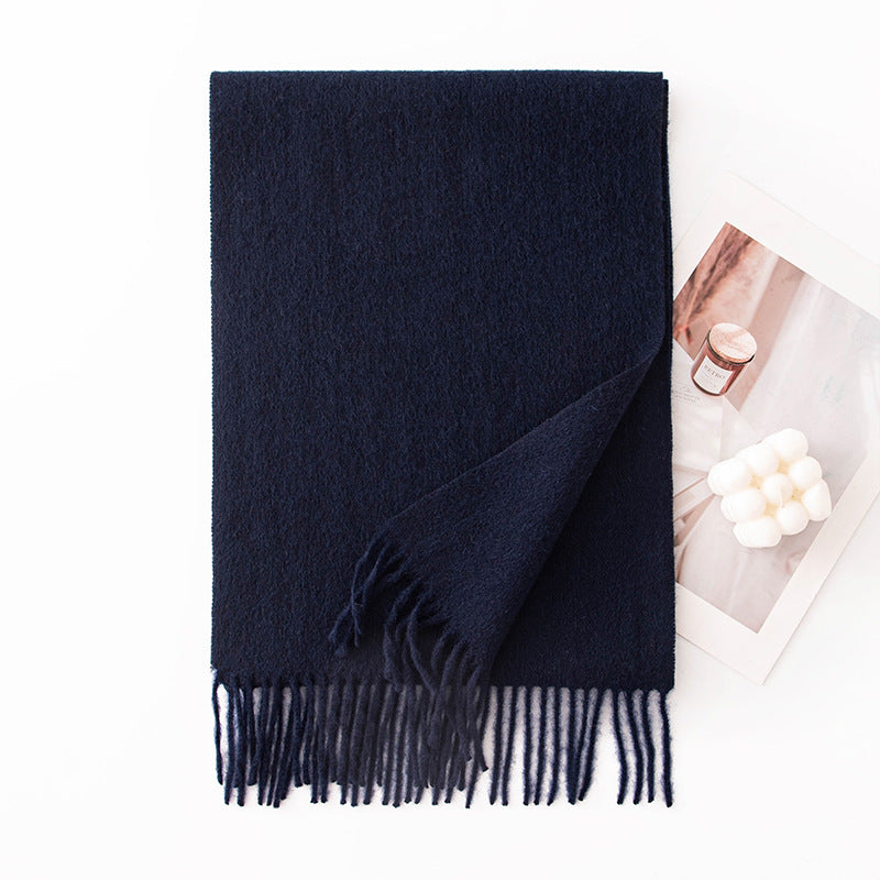 HJ10 Pure Wool Scarf Women - 100% Cashmere Feel Winter Shawl Tassel