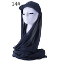 RY605 Navy Blue Chiffon Hijab Baseball Cap – Lightweight Visor Scarf