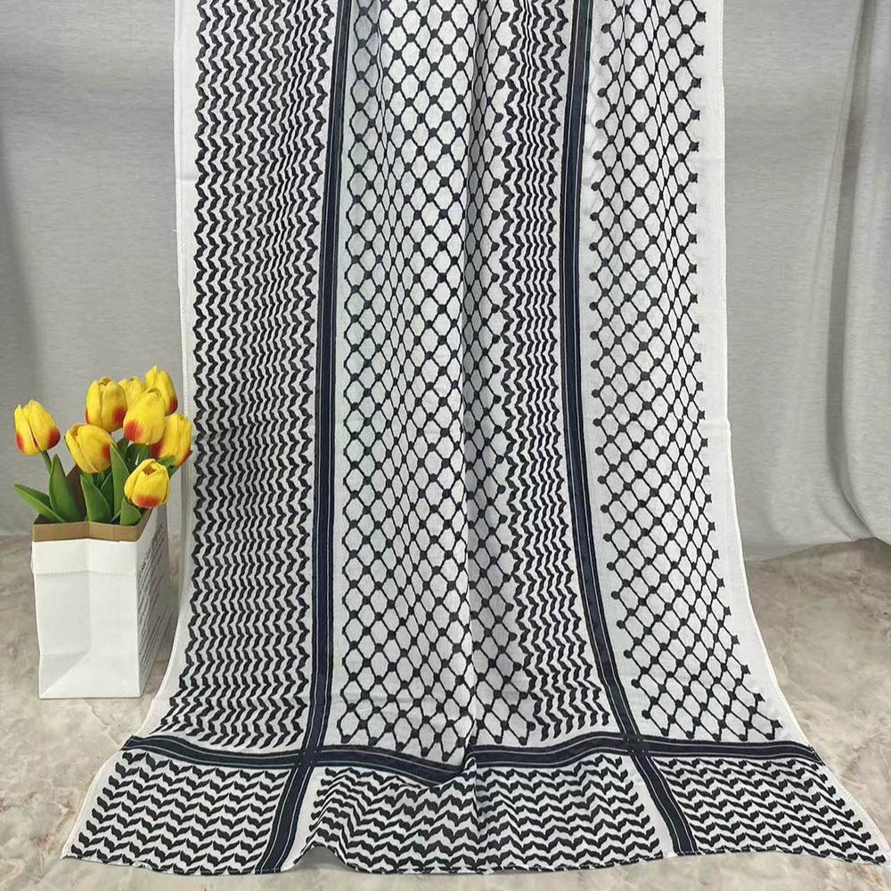 HJ07 Keffiyeh Print Modal Hijab - Traditional Arabic Scarf Women