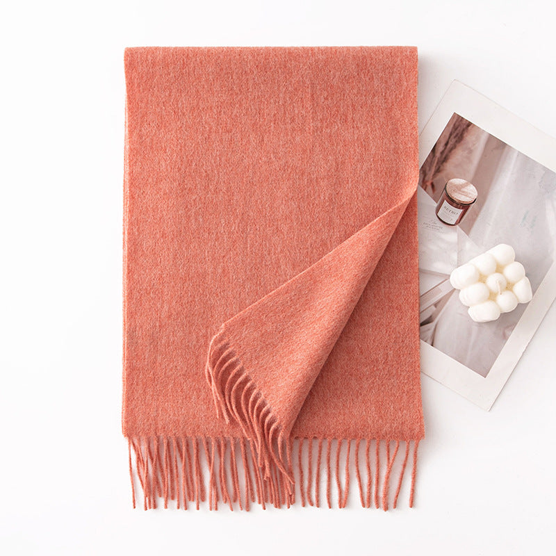 HJ10 Pure Wool Scarf Women - 100% Cashmere Feel Winter Shawl Tassel