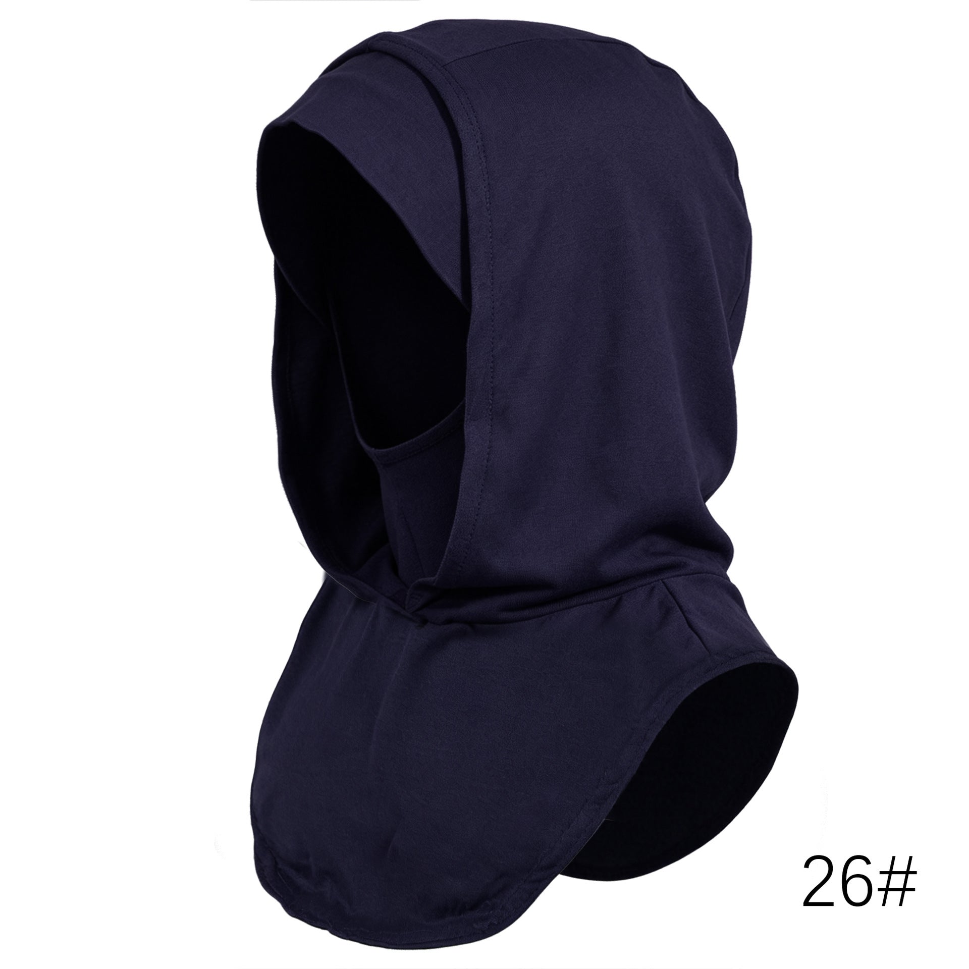 RY211 Navy Mercerized Cotton Full Coverage Hijab Cap – Sun Protection Headscarf