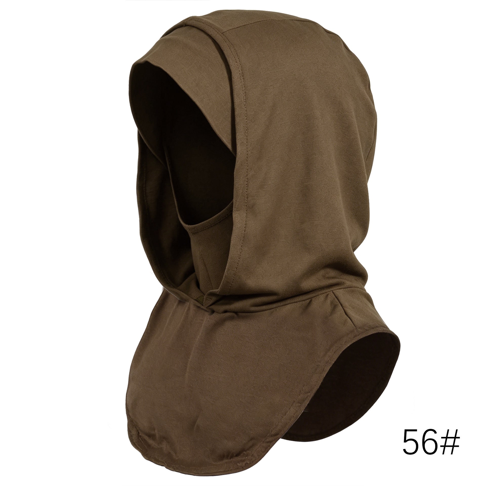 RY212 Khaki Mercerized Cotton Full Coverage Hijab Cap – Sun Protection Headscarf