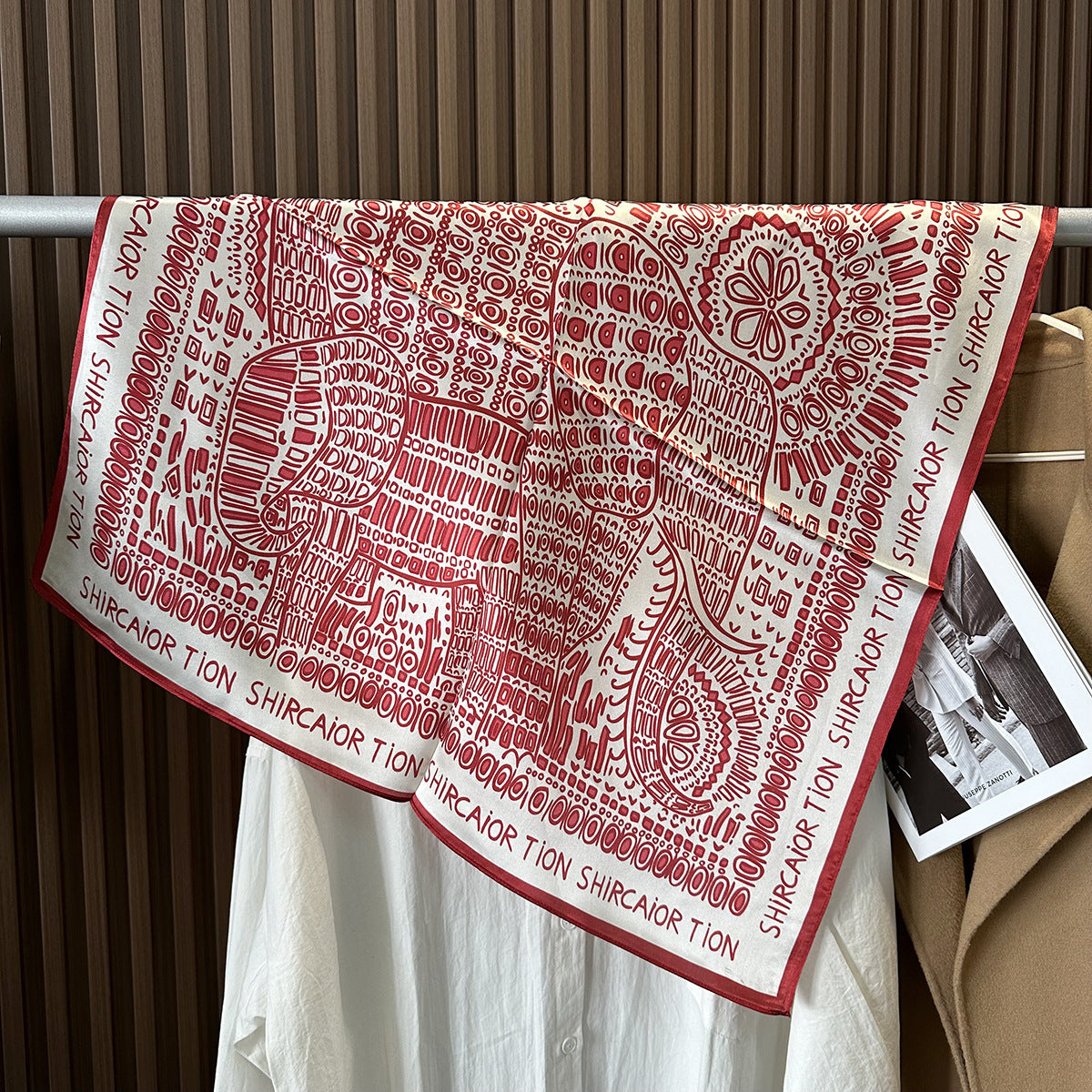 HJ12 Silk Scarf Women Spring - Striped Mulberry Square UV Protection 2