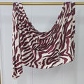 RY223 Burgundy Zebra Print Liquid Jersey Hijab – Soft Premium Drape Scarf