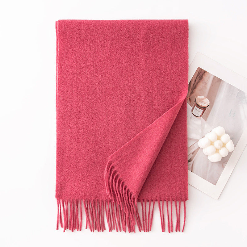 HJ10 Pure Wool Scarf Women - 100% Cashmere Feel Winter Shawl Tassel