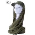 New brim solid color chiffon scarf women's baseball cap brim cross-border versatile pullover headscarf hat（副本）