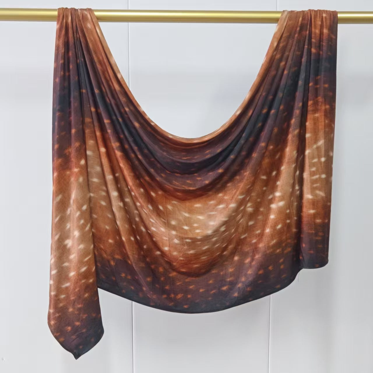 RY225 Amber Mocha Printed Liquid Jersey Hijab – Soft Premium Drape Scarf