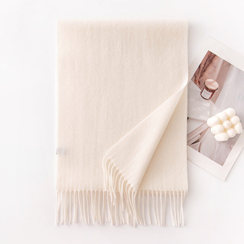 HJ10 Pure Wool Scarf Women - 100% Cashmere Feel Winter Shawl Tassel