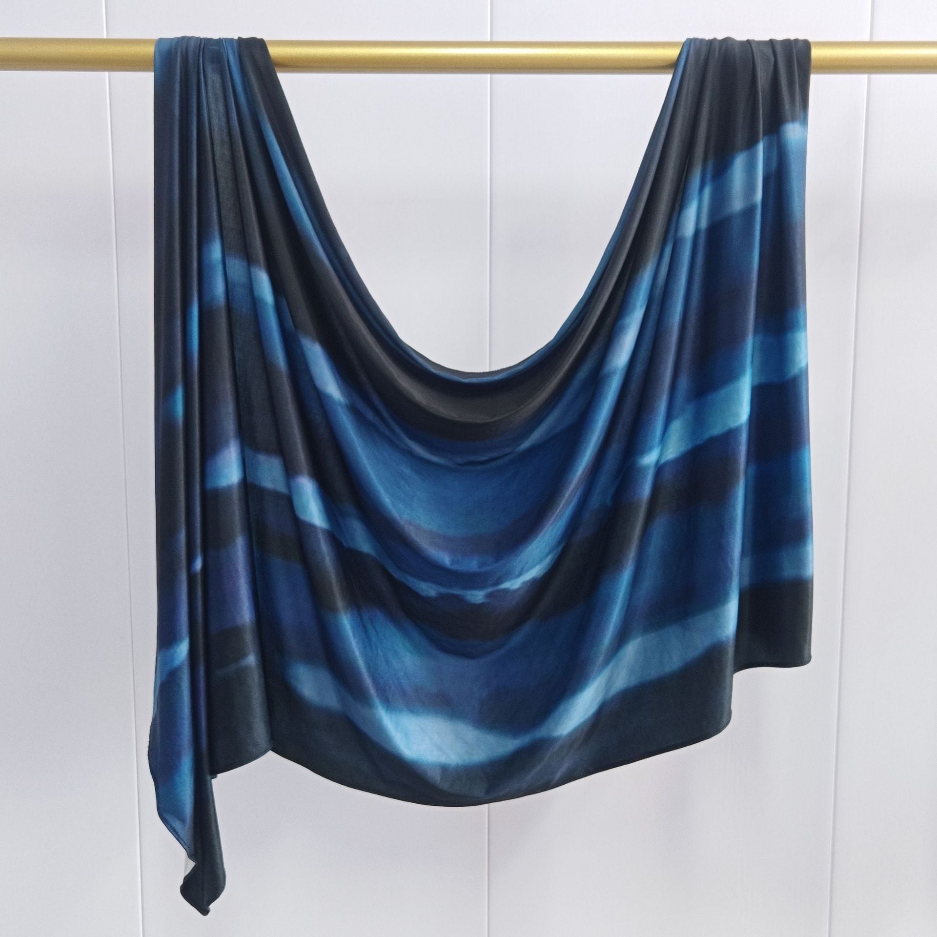 RY216 Midnight Ocean Printed Jersey Hijab – Soft Premium Drape Scarf